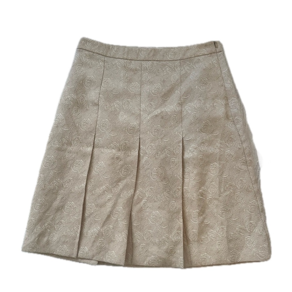 Old Navy Sz 4 Womens Skirt A-Line Lined Gold Embossed Party Dressy